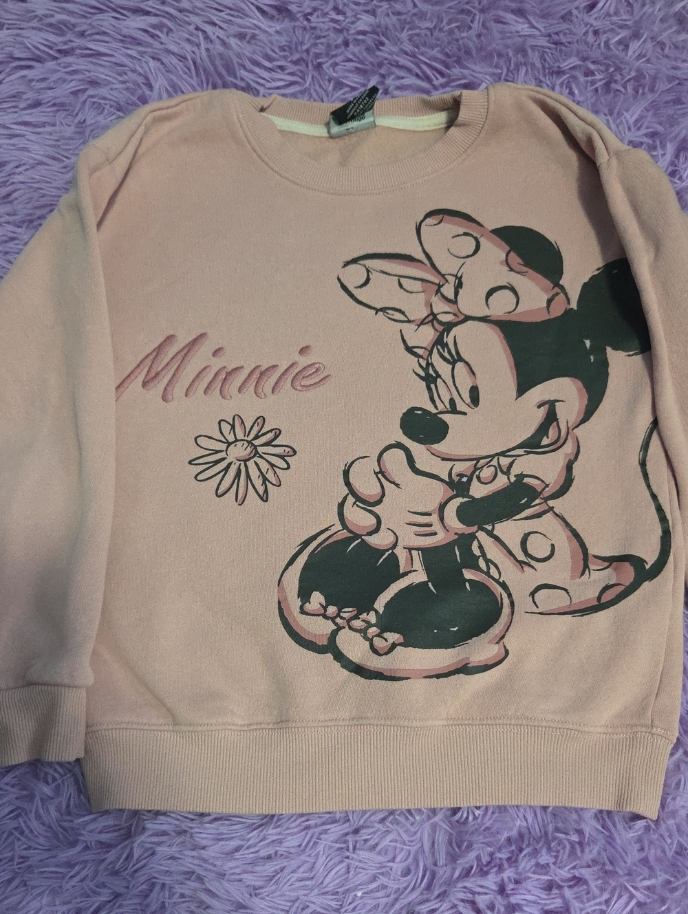 Disney Girls Light Pink Minnie Mouse Sweatshirt